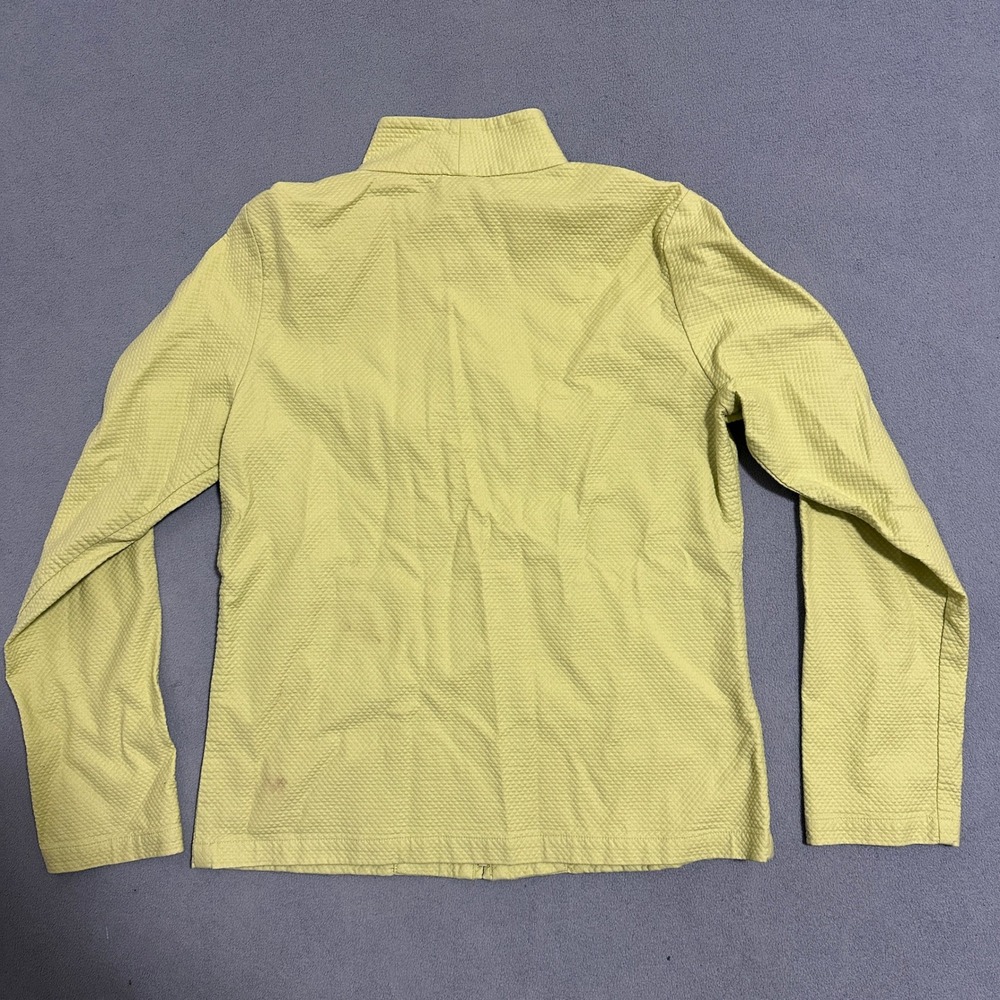 Eileen Fisher Chartreuse Quilted Zip Up Jacket Mock Neck Yellow Size Petite PP - Picture 2 of 11